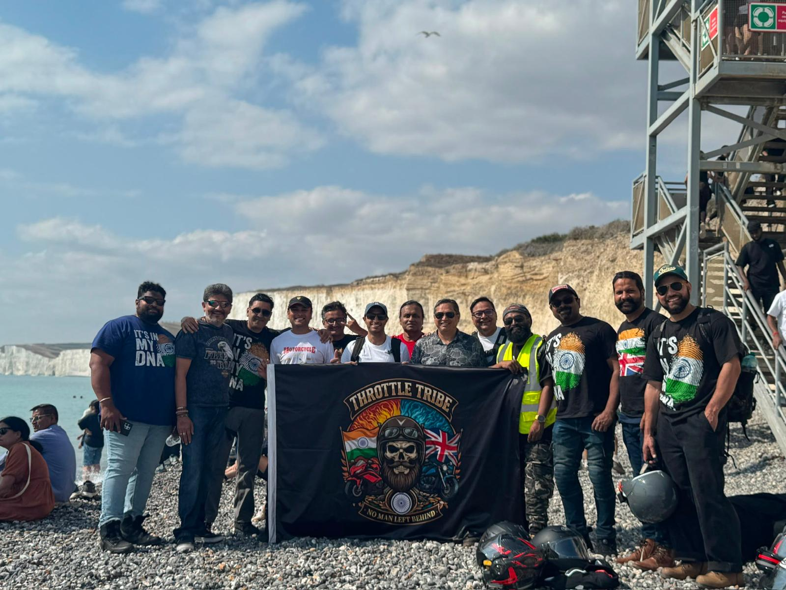 The Tribe with the club flag at the Seven Sisters