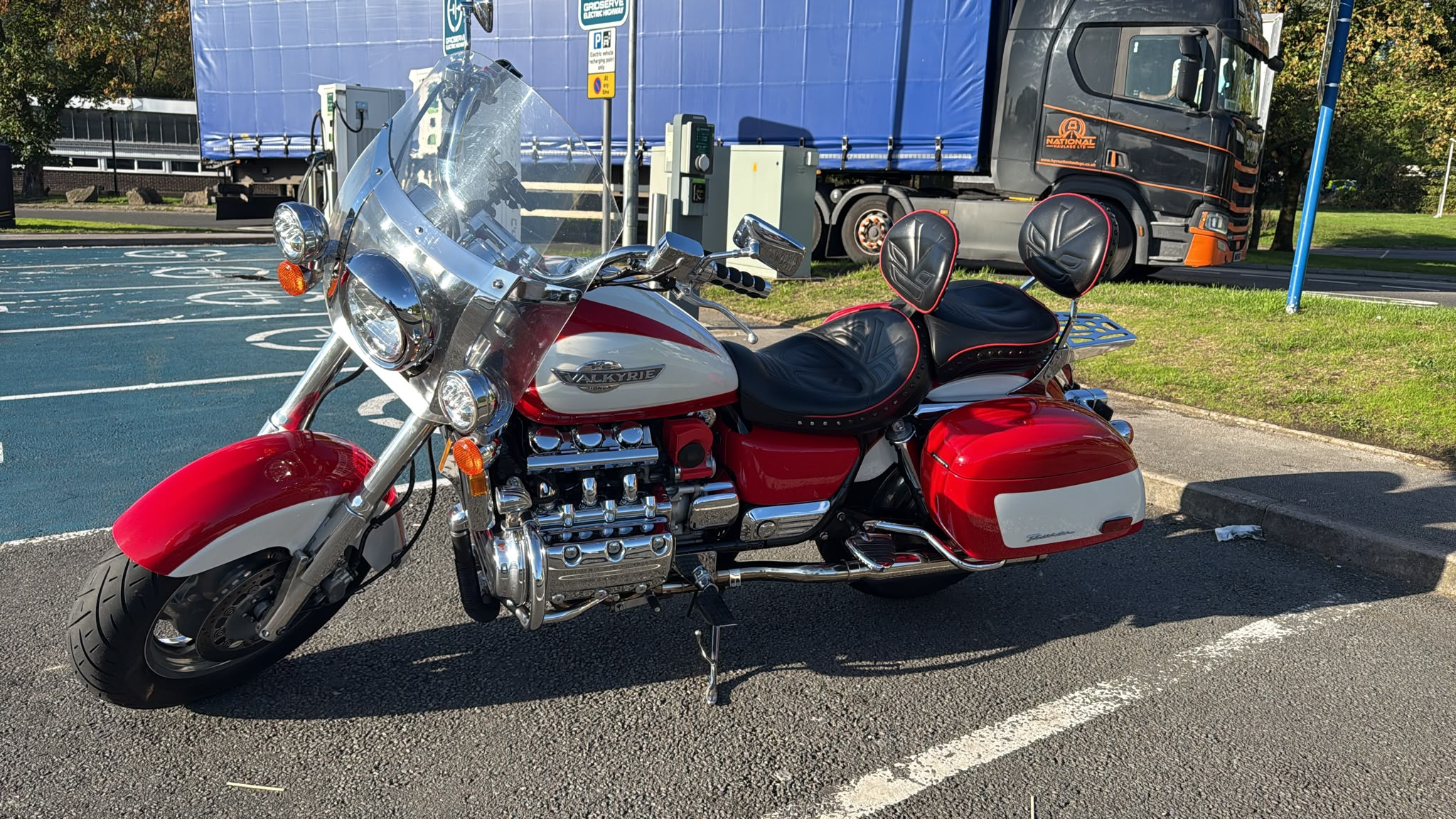 Honda Valkyrie at a charging stop